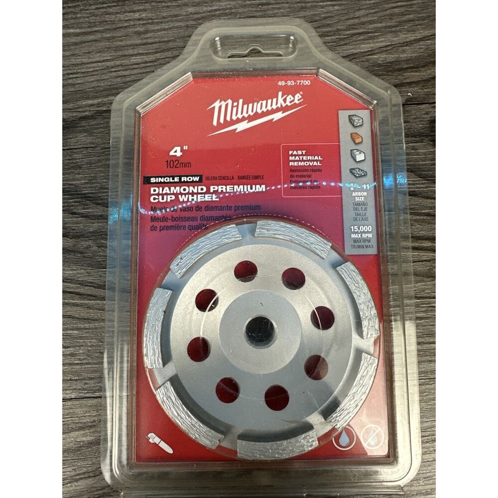 Milwaukee 49-93-7750 4" Diamond Cup‎ Wheel Double Rim
